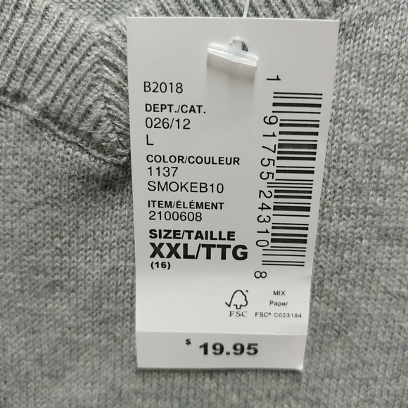 NWT V-Neck Sweater Vest Boys 16 XXL Smoke Grey The Children’s Place - Picture 5 of 13